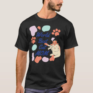 T-shirt Monde Meilleur Chat Maman Drôle Design pour Amoure