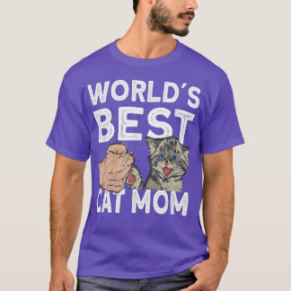 T-shirt Monde meilleur chat maman mignonne chat 