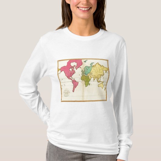 T-shirt Monde simple de carte (Devant)
