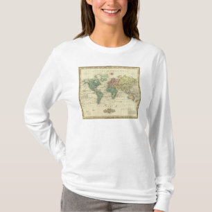 T-shirt Monde sur la projection de Mercators