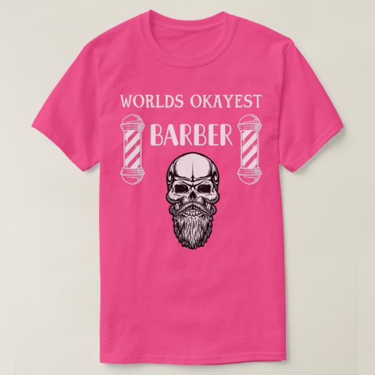 T-shirt Mondes Okayest Barber Dapper Typographie du crâne  (Design devant)