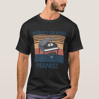 T-shirt Mondes Okayest Pianiste Vintage Piano pour hommes 