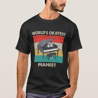 T-shirt Mondes Okayest Pianiste Vintage Piano pour les fem