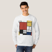 T-shirt Mondrian Peinture Rouge Plane Jaune Noir Gris Bleu (Devant entier)