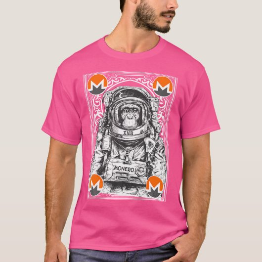 T-shirt Monero Space Singe Crypto Art Moon Cryptomonnaie (Devant)