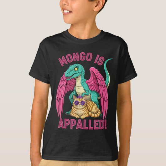 T-shirt Mongo est consterné jeu rapace chat drôle rétro (Devant)