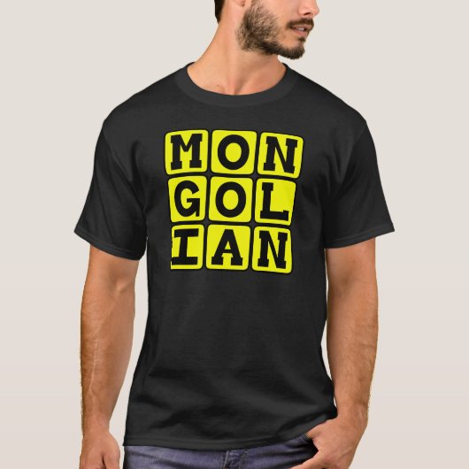 T-shirt Mongol, Langue de Chine (Devant)