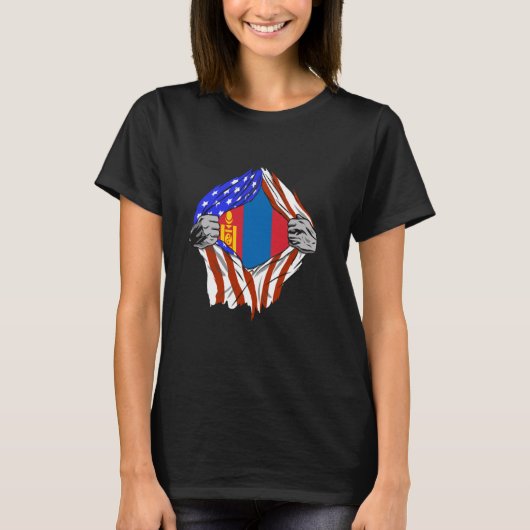 T-shirt Mongolie Mongol Chest USA Drapeau Mongol Mongol (Devant)