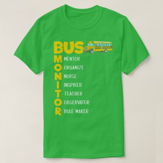 T-shirt Moniteur d'autobus scolaire Aide pour femmes (Design devant)