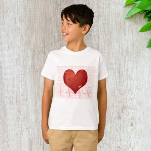 T-shirt Moniteur ECG Cœur Rouge Santé