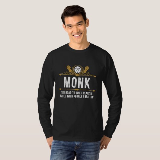 T-shirt Monk the road to inner peace is paved with people  (Devant entier)