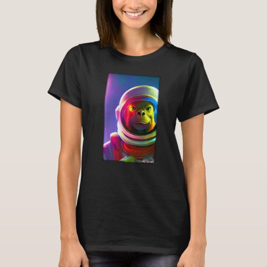 T-shirt Monkey Ape Animal Astronaut Espace Univers Galaxie (Devant)