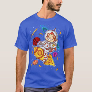T-shirt Monkey Astronaut Rocket Ride Space