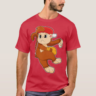 T-shirt Monkey at baseball with baseball glove