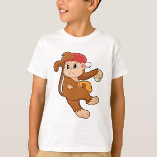T-shirt Monkey at baseball with baseball glove