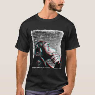 T-shirt Monkey Chimp Avec Casque Chemise - Edm Dj Music