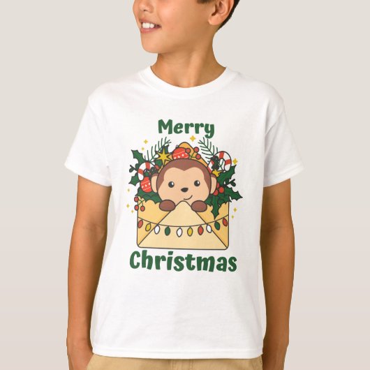 T-shirt Monkey Christmas (Devant)