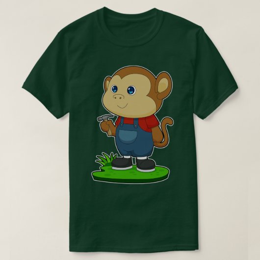 T-shirt Monkey Crafter Hammer (Design devant)