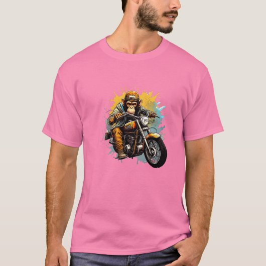 T-shirt Monkey Drive la moto (Devant)