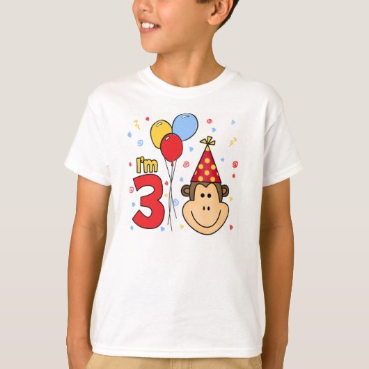 T-shirt Monkey Face 3e anniversaire (Devant)