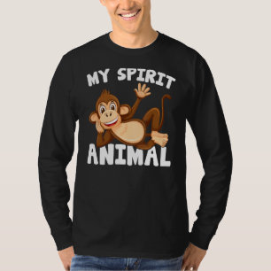 T-shirt Monkey Gorilla Mon Esprit Animal Forêt Sauvage Ani