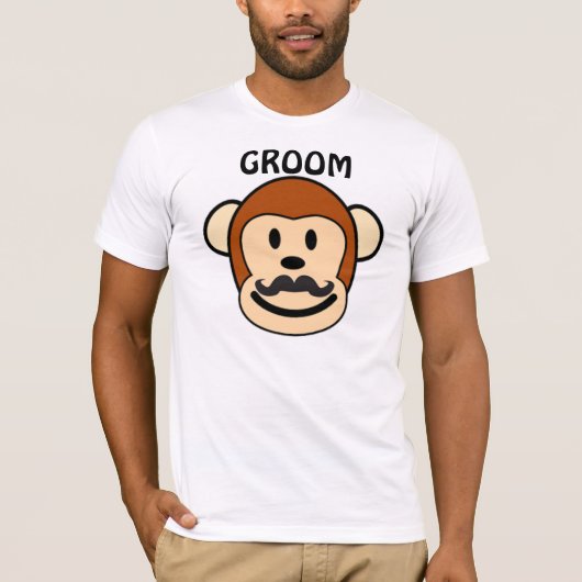 T-shirt Monkey Groom Avec Moustache (Devant)