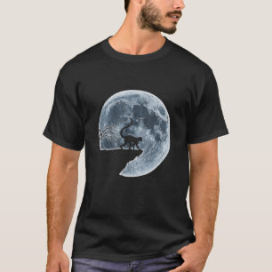 T-shirt Monkey Halloween Costume Moon Silhouette Creepy
