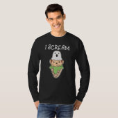 T-shirt Monkey Halloween Ghost I Scream Ice Pun (Devant entier)