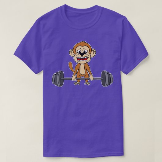 T-shirt Monkey Haltérophilie levage de poids levant de poi (Design devant)