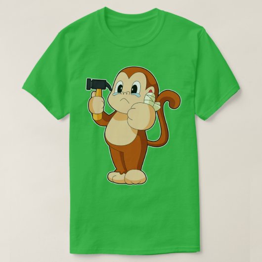 T-shirt Monkey Handyman Hammer (Design devant)