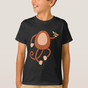 T-shirt Monkey Holding Banana Costume Amusant facile Hallo