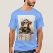T-shirt Monkey in bathtub Funny animal art family (Devant)