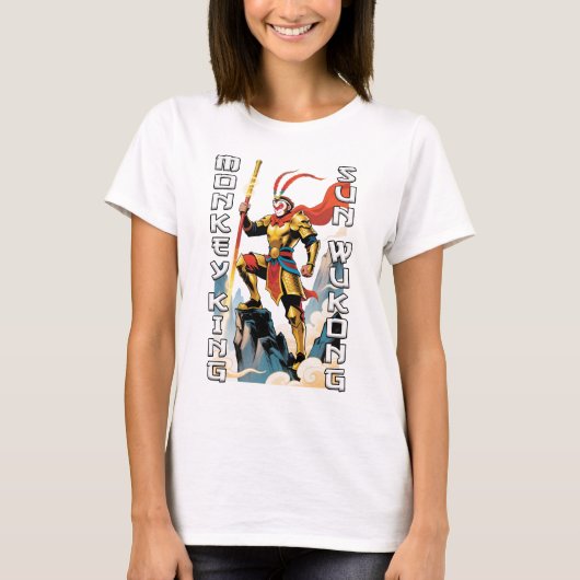 T-shirt Monkey King Comic Femmes Blanc (Devant)
