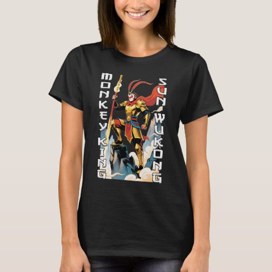 T-shirt Monkey King Comic Femmes Noir (Devant)
