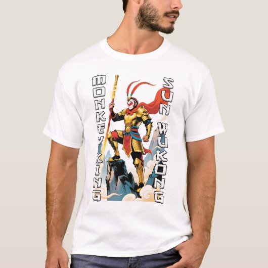T-shirt Monkey King Comic Men White (Devant)