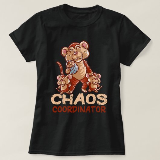 T-shirt Monkey Mom Chaos Coordonnateur Maman Chimpanzé Mot (Design devant)