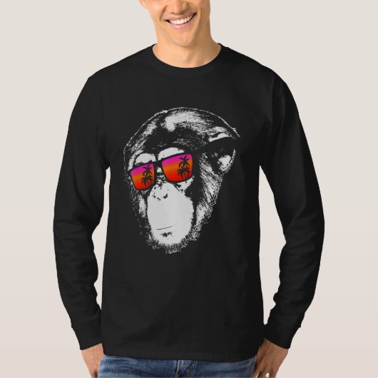 T-shirt Monkey Monkey Vacation Sunglasses Idea Music Monk (Devant)