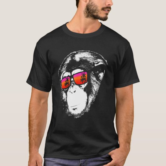 T-shirt Monkey Monkey Vacation Sunglasses Idea Music Monk (Devant)