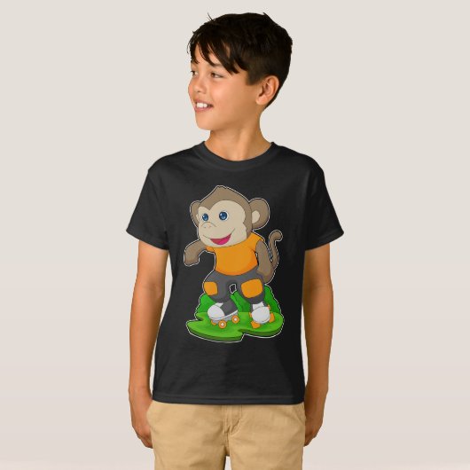 T-shirt Monkey Patinage en ligne Roller skates (Devant entier)
