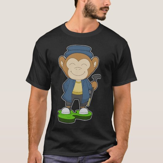T-shirt Monkey Pensioner bâton de marche (Devant)