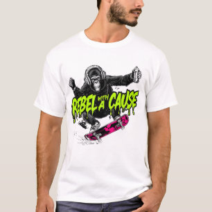 T-Shirt Monkey planche à roulettes
