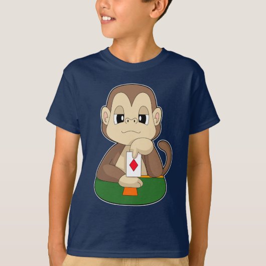 T-shirt Monkey Poker jeu de cartes de Poker (Devant)