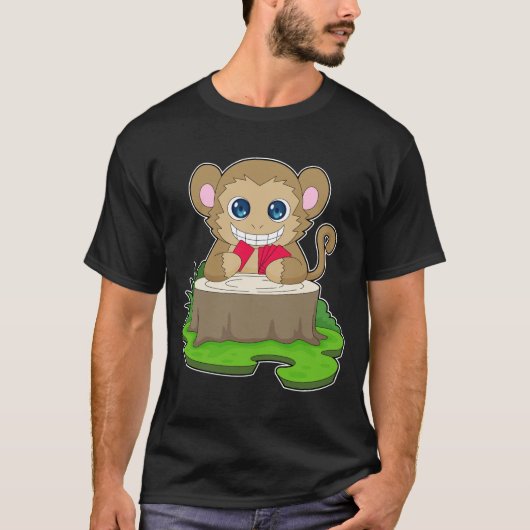 T-shirt Monkey Poker Poker cards Card game (Devant)
