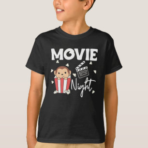 T-shirt Monkey Popcorn Movie Nuit Sweet Monkey Movies