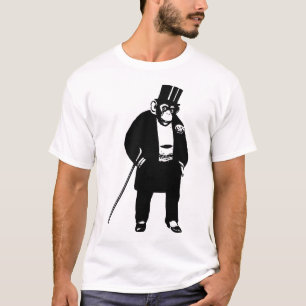 T-shirt Monkey Posh - Chimp En Costume De Dîner