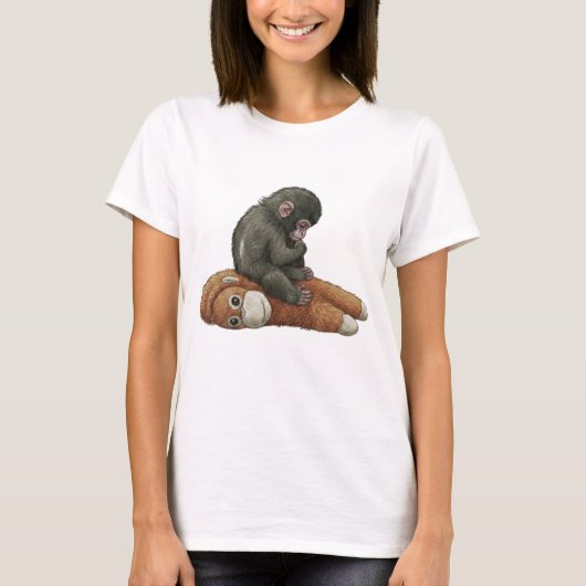 T-shirt Monkey Punch, Baby Monkey Orangutan Hug  (Devant)