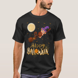 T-shirt Monkey Ride Witch Shotgun Singe Halloween