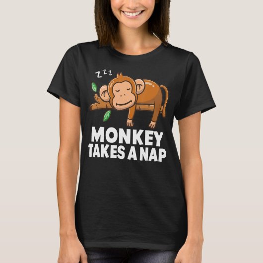 T-shirt Monkey Takes A Nap Monkey Pajamas Circus Monkey (Devant)