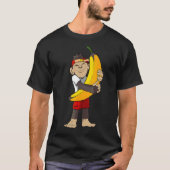 T-shirt Monkey Tient Fièrement La Banane Dans Ses Bras (Devant)