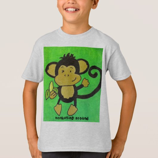 T-shirt monkeying autour (Devant)